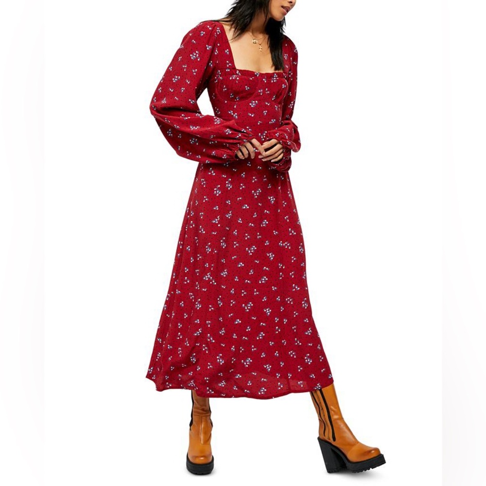 Free People Iris Floral Midi Dress Large